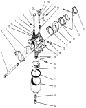 Carburetor Assembly Diagram and Parts List for 22043 5900001-5999999 - 1995 Toro Lawn Mower
