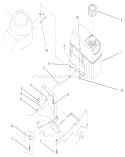 Fuel Tank and Bracket Assembly Diagram and Parts List for 22045 220000001-220999999 - 2002 Toro Lawn Mower