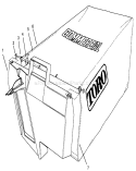 Grass Bag Assembly Diagram and Parts List for 22150 5900001-5999999 - 1995 Toro Lawn Mower
