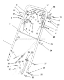 Handle Assembly Diagram and Parts List for 22150 6900001-6999999 - 1996 Toro Lawn Mower