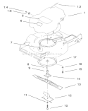 Engine and Blade Assembly Diagram and Parts List for 22160 200000001-200999999 - 2000 Toro Lawn Mower