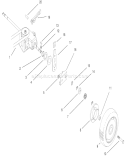 Rear Wheel and Gear Case Assembly Diagram and Parts List for 22161 210000001-210999999 - 2001 Toro Lawn Mower