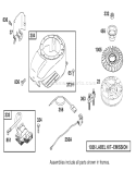 Flywheel and Blower Housing Assembly Diagram and Parts List for 22162 210000001-210999999 - 2001 Toro Lawn Mower
