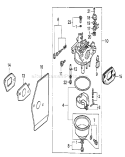 Carburetor Assembly Diagram and Parts List for 22166 230000001-230999999 - 2003 Toro Lawn Mower