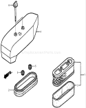 Air Cleaner Assembly Diagram and Parts List for 22168 270000001-270999999 - 2007 Toro Lawn Mower