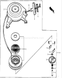 Recoil Starter Assembly Diagram and Parts List for 22168 270000001-270999999 - 2007 Toro Lawn Mower