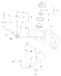 Fuel Tank and Fuel Valve Assembly Diagram and Parts List for 22171 220000001-220999999 - 2002 Toro Lawn Mower