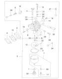 Carburetor Diagram and Parts List for 22171 9900001-9999999 - 1999 Toro Lawn Mower