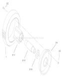 Front Tire and Wheel Assembly Diagram and Parts List for 22172 200000001-200999999 - 2000 Toro Lawn Mower