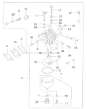 Carburetor Diagram and Parts List for 22172 200000001-200999999 - 2000 Toro Lawn Mower