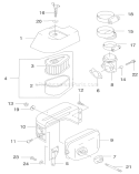 Air Filter and Muffler Diagram and Parts List for 22172 9900001-9999999 - 1999 Toro Lawn Mower