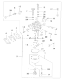 Carburetor Diagram and Parts List for 22172 9900001-9999999 - 1999 Toro Lawn Mower