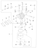 Carburetor Diagram and Parts List for 22173 200000001-200999999 - 2000 Toro Lawn Mower