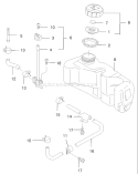 Fuel Tank and Valve Assembly Diagram and Parts List for 22173 230000001-230999999 - 2003 Toro Lawn Mower
