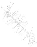 Gear Case and Rear Wheel Assembly Diagram and Parts List for 22173 230000001-230999999 - 2003 Toro Lawn Mower