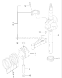 Piston/Crankshaft Assembly Diagram and Parts List for 22173 230000001-230999999 - 2003 Toro Lawn Mower