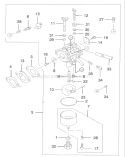 Carburetor Assembly Diagram and Parts List for 22173 230000001-230999999 - 2003 Toro Lawn Mower