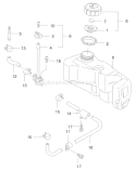 Fuel Tank and Fuel Valve Assembly Diagram and Parts List for 22174 230000001-230999999 - 2003 Toro Lawn Mower