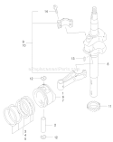 Piston and Crankshaft Assembly Diagram and Parts List for 22174 230000001-230999999 - 2003 Toro Lawn Mower