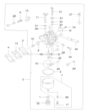 Carburetor Assembly Diagram and Parts List for 22174 230000001-230999999 - 2003 Toro Lawn Mower