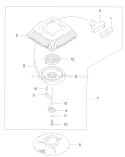 Recoil Starter Assembly Diagram and Parts List for 22174 230000001-230999999 - 2003 Toro Lawn Mower
