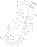 Handle Assembly Diagram and Parts List for 22175 250000001-250999999 - 2005 Toro Lawn Mower