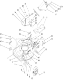 Housing, Chute and Wheel Assembly Diagram and Parts List for 22176TE 270000001-270999999 - 2007 Toro Lawn Mower