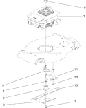Engine Assembly Diagram and Parts List for 22164 270003001-270999999 - 2007 Toro Lawn Mower