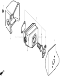 Muffler Diagram and Parts List for 22196 270000001-270999999 - 2007 Toro Lawn Mower
