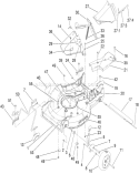 Housing, Chute and Wheel Assembly Diagram and Parts List for 22196 310000001-310999999 - 2010 Toro Lawn Mower