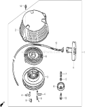 Part Location Diagram of 28462-ZH8-003 Honda Rope-recoil Starter