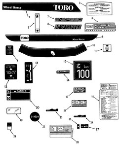 Part Location Diagram of 807363 Toro Loose Parts Package (212-H)