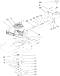 Engine and Blade Assembly Diagram and Parts List for 22197 310000001-310999999 - 2010 Toro Lawn Mower