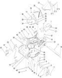 Housing, Chute and Wheel Assembly Diagram and Parts List for 22198 310000001-310999999 - 2010 Toro Lawn Mower