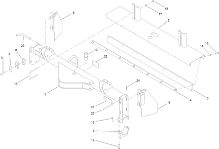 Main Frame Assembly Diagram and Parts List for 22426 316000001 - 999999999 Toro Lawn Tractor Accessories