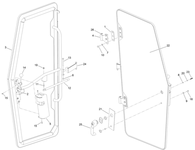 Right Hand Door Assembly No. 136-7745 Diagram and Parts List for 25208 400000000 - 999999999 Toro Lawn Tractor Accessories