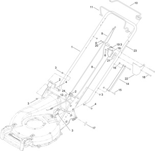 Handle Assembly Diagram and Parts List for 22284 400000000 - 999999999 Toro Lawn Mower