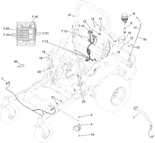 Wire Harness, Horn And Beacon Assembly Diagram and Parts List for 2937  Toro Lawn Tractor