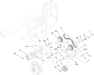 Cooling Pump Drive Assembly Diagram and Parts List for 74268 (313000001-313999999)(2013) Toro Lawn Mower