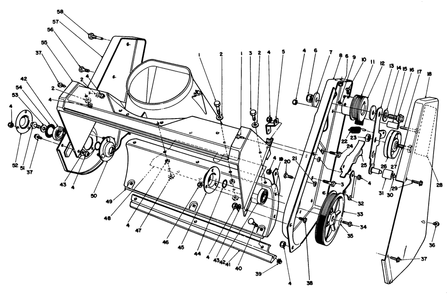 Housing Assembly Diagram and Parts List for 38181 1000001 - 1999999 Toro Snow Blower