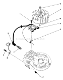 Ignition Assembly Diagram and Parts List for 22041 1000001-1999999 - 1991 Toro Lawn Mower