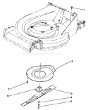 Blade & Shield Assembly Diagram and Parts List for 22581 1000001-1999999 - 1991 Toro Lawn Mower