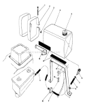 Gas Tank Assembly Diagram and Parts List for 22621C 9000001-9999999 - 1989 Toro Lawn Mower
