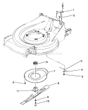 Blade & Shield Assembly Diagram and Parts List for 22685 1000001-1999999 - 1991 Toro Lawn Mower