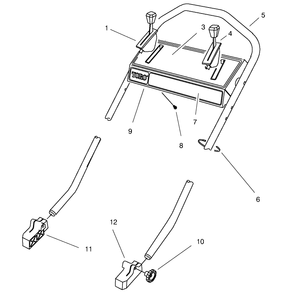Handle Assembly Diagram and Parts List for 26643 7900001 - 7999999 Toro Lawn Mower