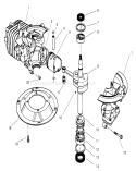 Crankshaft Diagram and Parts List for 22701B 69000001-69999999 - 1996 Toro Lawn Mower