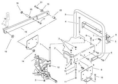 Stand Bar Assembly Diagram and Parts List for 70089 9900001 - 9999999 Toro Lawn Tractor