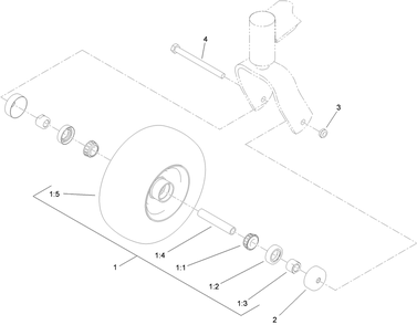 Wheel And Bearing Assembly Diagram and Parts List for 79534 (310000001-310999999)(2010) Toro Lawn Mower