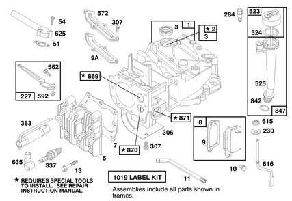 Engine Briggs & Stratton Model 12h802-1758-A1 Diagram and Parts List for 20457 7900001 - 7999999 Toro Lawn Mower