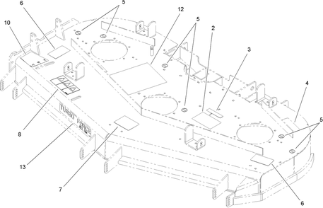 Deck Decal Assembly Diagram and Parts List for 74268TE (260000001-260999999)(2006) Toro Lawn Mower